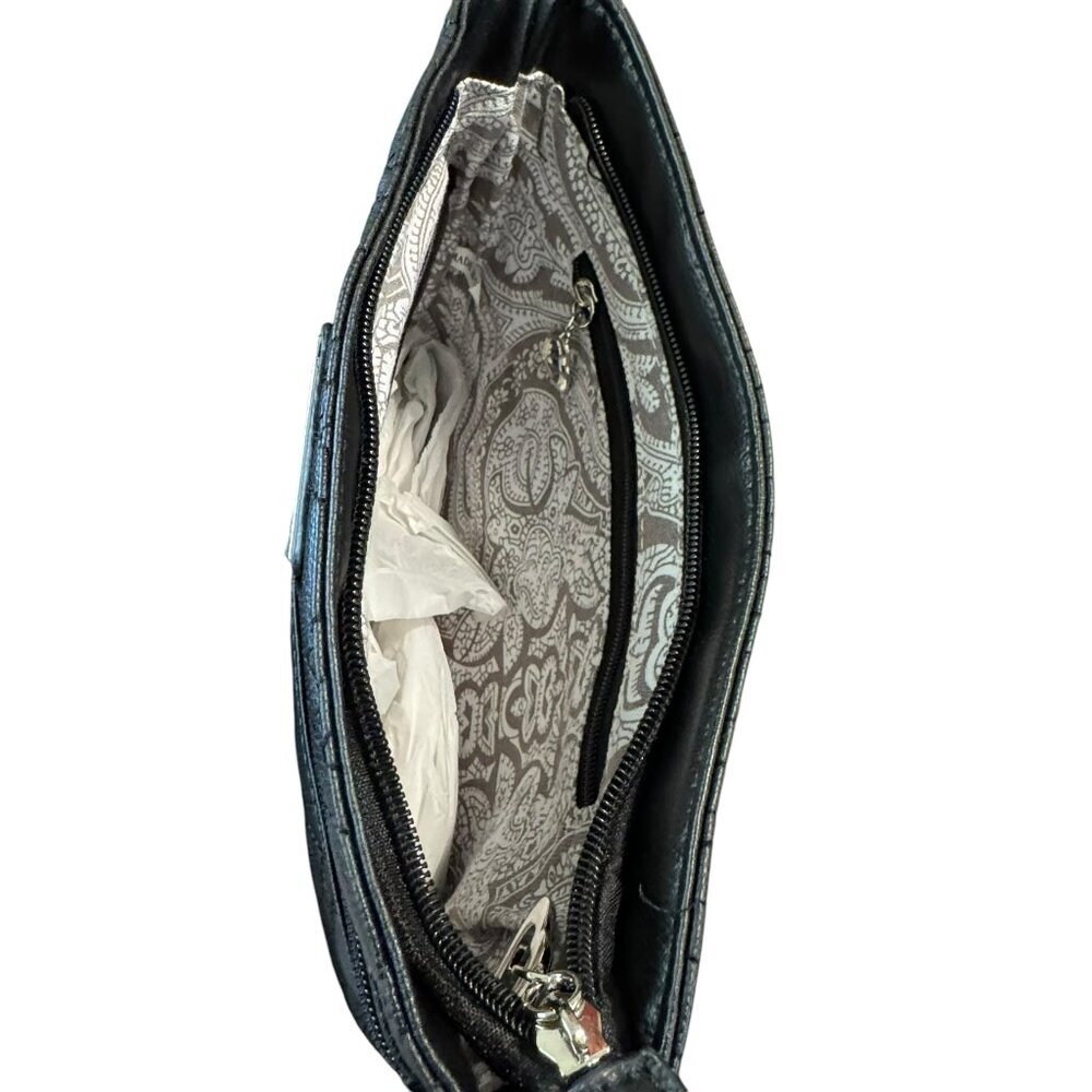 Bella Russo Black Quilted Vegan Leather Crossbody women's  Bag.  NWOT - Picture 3 of 7